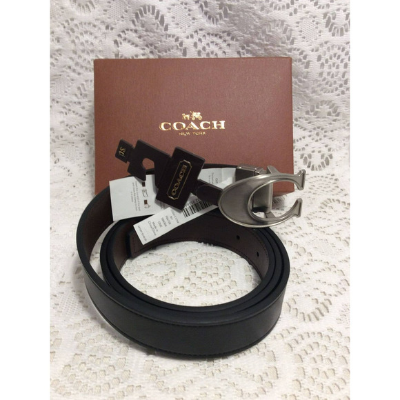 NWT Coach Signature Buckle Belt, 0S NEW Leather - Picture 1 of 9